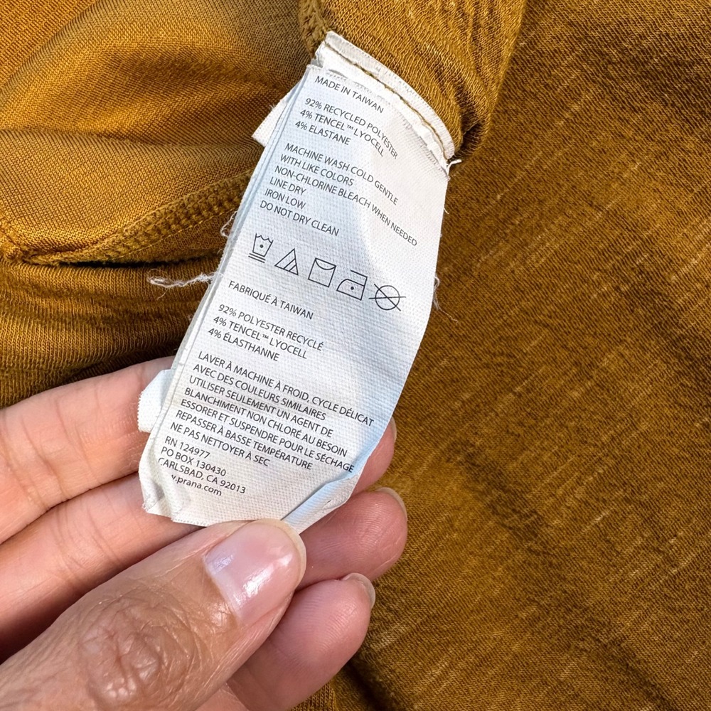 Prana Wide Leg Yoga Pants Mustard Yellow Ochre Size M, MSRP $89 - Picture 10 of 10